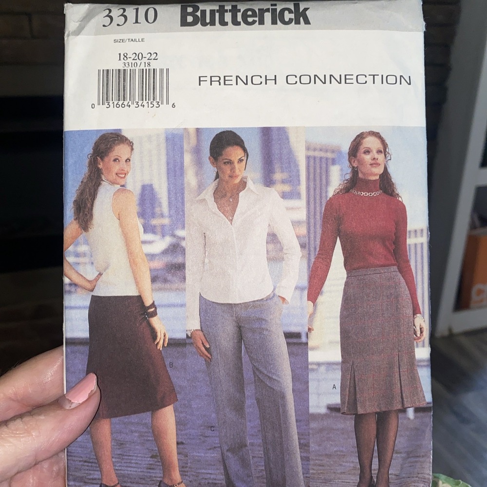 Butterick 3310 French Connection Skirt Pants Sewing Pattern Size 18-22 Uncut